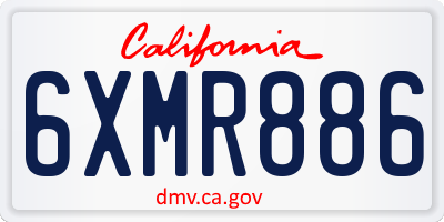 CA license plate 6XMR886