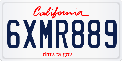 CA license plate 6XMR889