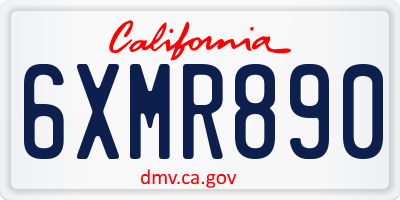 CA license plate 6XMR890
