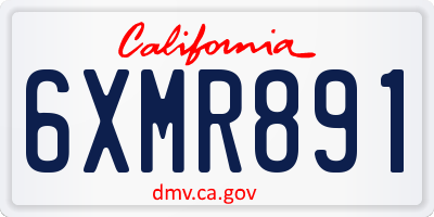 CA license plate 6XMR891