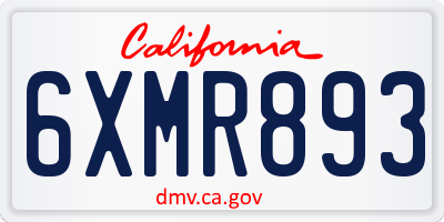CA license plate 6XMR893
