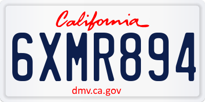 CA license plate 6XMR894
