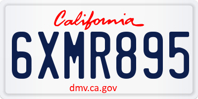 CA license plate 6XMR895