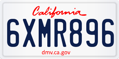 CA license plate 6XMR896