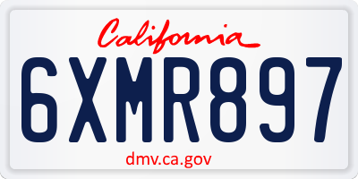 CA license plate 6XMR897