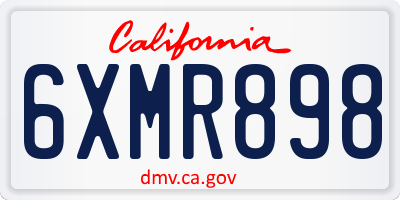 CA license plate 6XMR898
