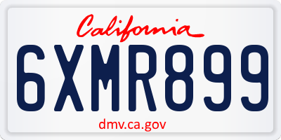 CA license plate 6XMR899