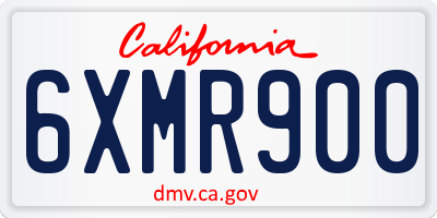 CA license plate 6XMR900