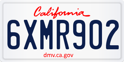 CA license plate 6XMR902