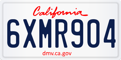 CA license plate 6XMR904