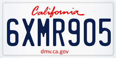 CA license plate 6XMR905