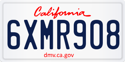 CA license plate 6XMR908