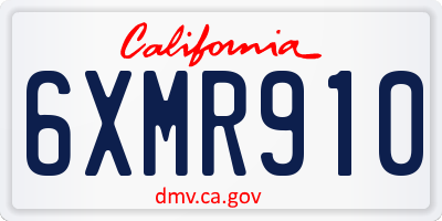 CA license plate 6XMR910