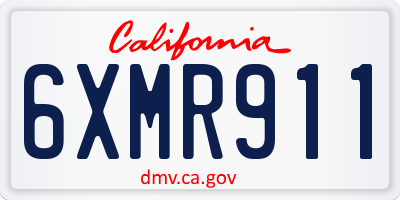CA license plate 6XMR911
