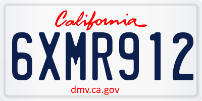 CA license plate 6XMR912