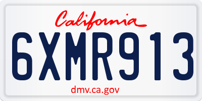 CA license plate 6XMR913