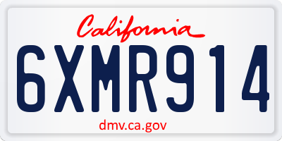 CA license plate 6XMR914