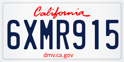 CA license plate 6XMR915