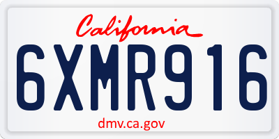 CA license plate 6XMR916