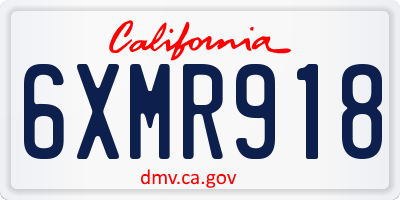 CA license plate 6XMR918