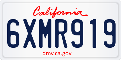 CA license plate 6XMR919