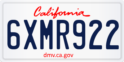 CA license plate 6XMR922