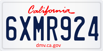 CA license plate 6XMR924