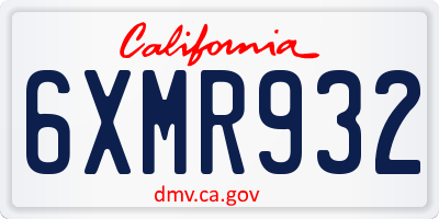 CA license plate 6XMR932