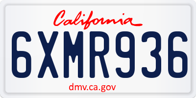 CA license plate 6XMR936