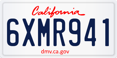 CA license plate 6XMR941