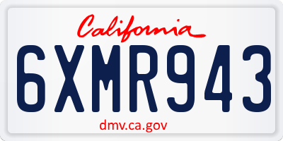 CA license plate 6XMR943