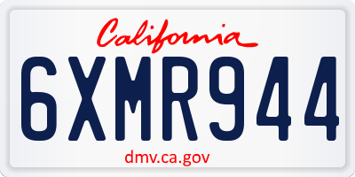 CA license plate 6XMR944