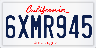 CA license plate 6XMR945