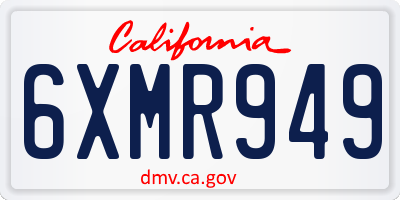 CA license plate 6XMR949