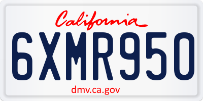 CA license plate 6XMR950