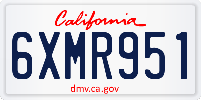 CA license plate 6XMR951
