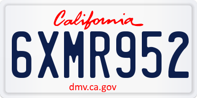 CA license plate 6XMR952