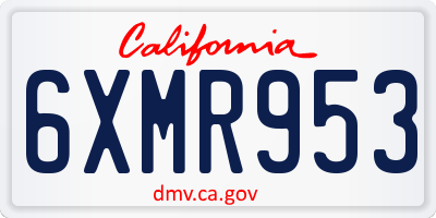 CA license plate 6XMR953