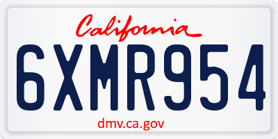 CA license plate 6XMR954