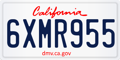 CA license plate 6XMR955