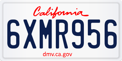CA license plate 6XMR956
