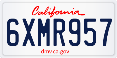 CA license plate 6XMR957