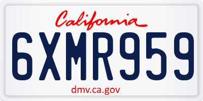 CA license plate 6XMR959