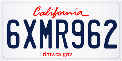 CA license plate 6XMR962