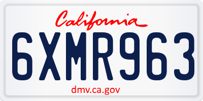 CA license plate 6XMR963