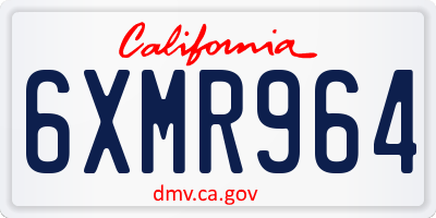 CA license plate 6XMR964