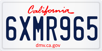 CA license plate 6XMR965