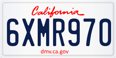 CA license plate 6XMR970