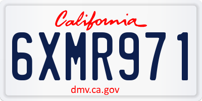 CA license plate 6XMR971