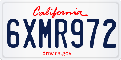 CA license plate 6XMR972